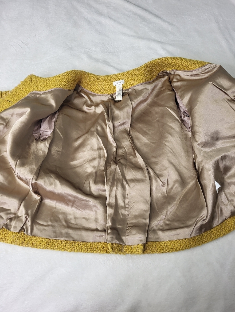 J. Crew Women's Yellow Textured Tweed Blazer. Wool Blend. Size 12 - Picture 10 of 10